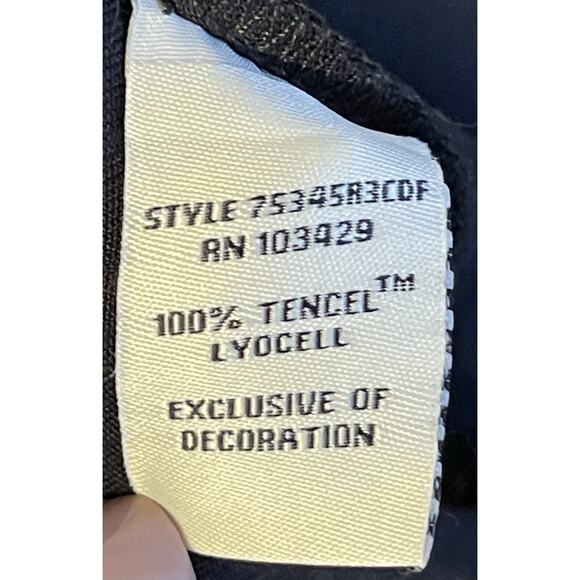 Caffe Marrakesh 100% Lyocell Pants Size XL Drawstring Black Boho Pockets - Picture 10 of 11